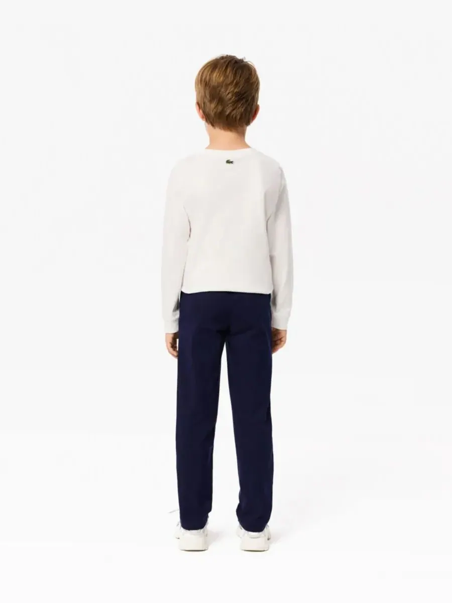 Брюки из эластичной саржи для мальчиков 8-18 лет Lacoste — изображение 4 из 8, темно-синий