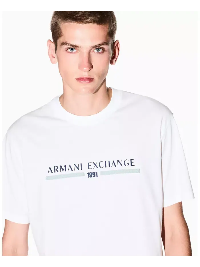 Мужская футболка с принтом на груди A|X Armani Exchange — изображение 3 из 5, бежевый/бежевый