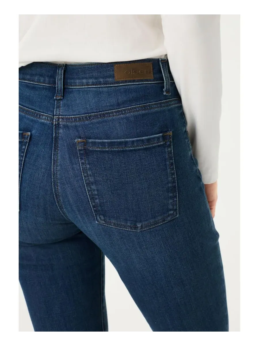 Женские джинсы Mona Fit Slim Olsen — изображение 4 из 7, синий джинсовый синий