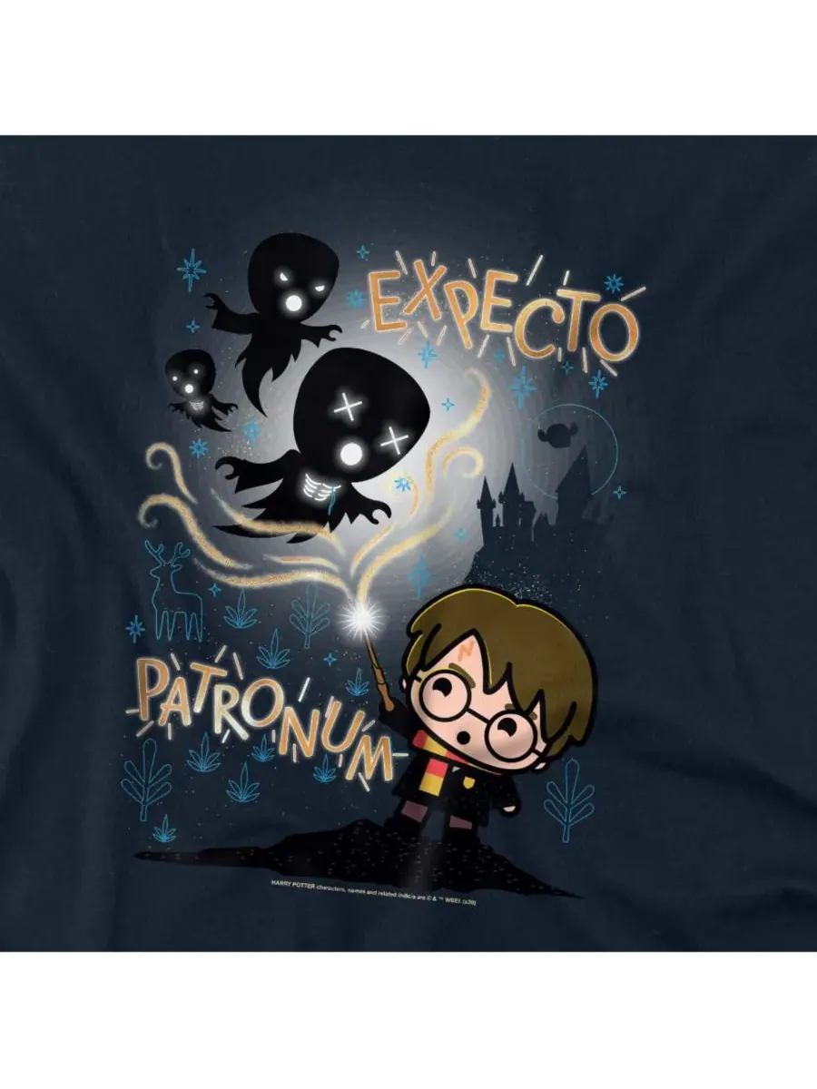 Мужская футболка Expecto Patronum Chibi Potter Harry Potter — изображение 3 из 3, темно-синий