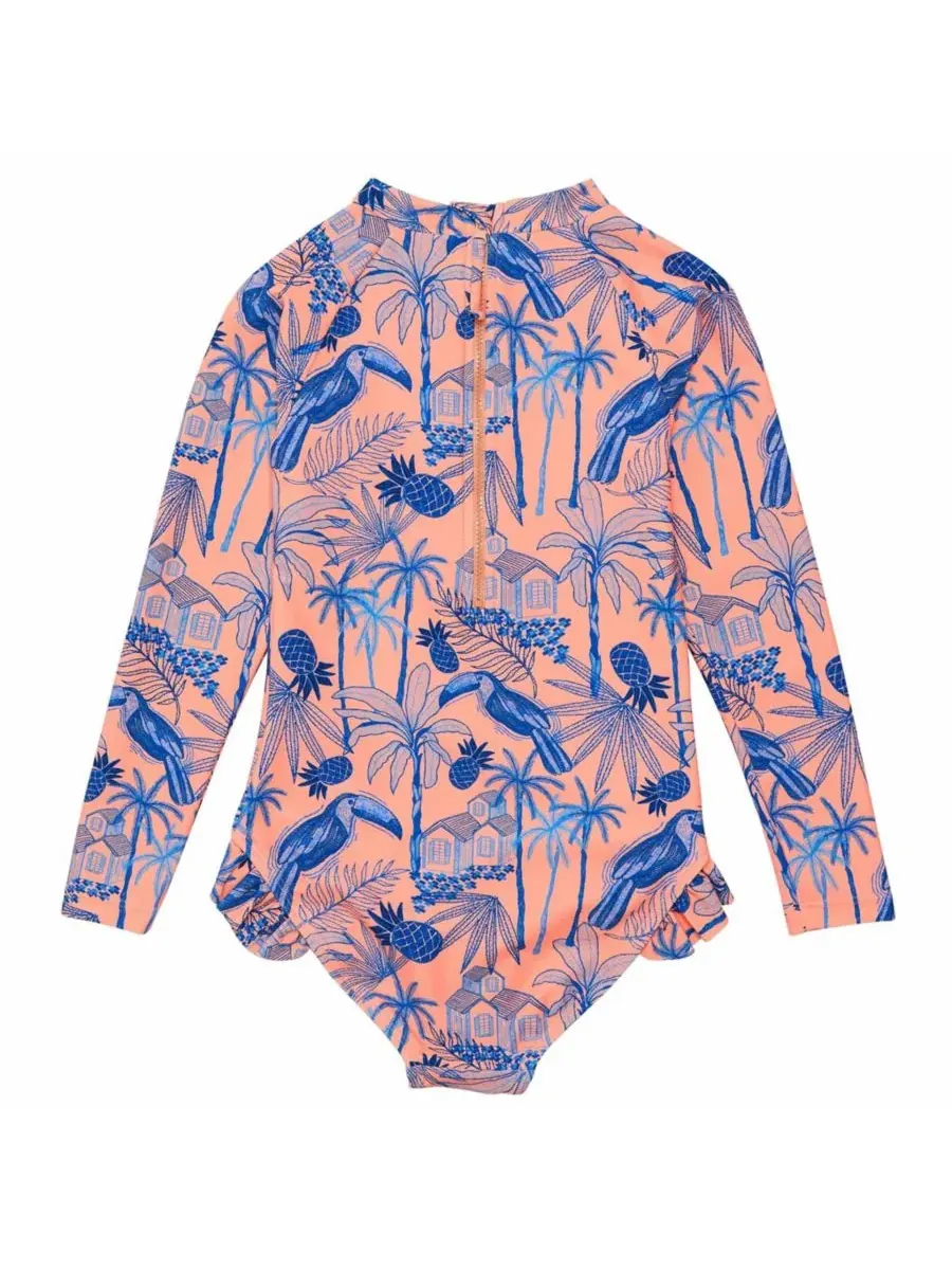 Гидрокостюм для серфинга Tropicana Vacay Sustainable Leg Frill Surf Suit Snapper Rock — изображение 2 из 4, оранжевый