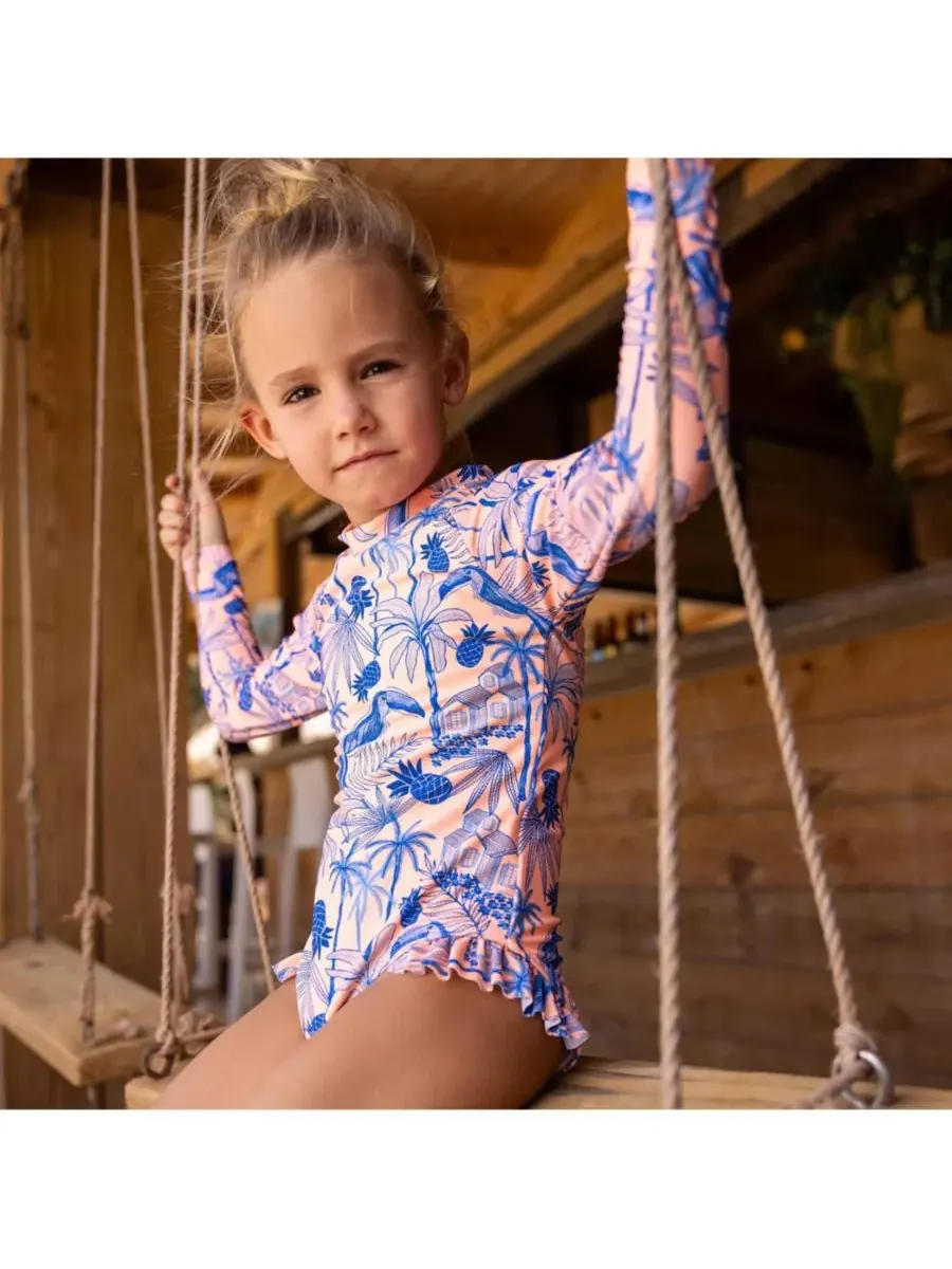 Гидрокостюм для серфинга Tropicana Vacay Sustainable Leg Frill Surf Suit Snapper Rock — изображение 4 из 4, оранжевый