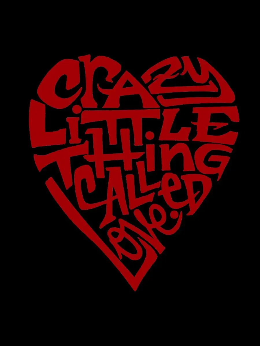 Футболка большого размера с надписью "Crazy Little Thing Called Love" LA Pop Art — изображение 2 из 3, черный