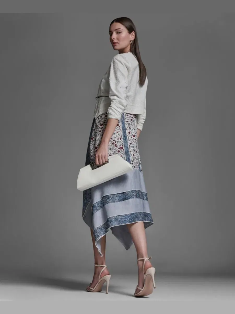 Женское миди-платье с V-образным вырезом без рукавов Bcbg — изображение 7 из 8, синий мульти