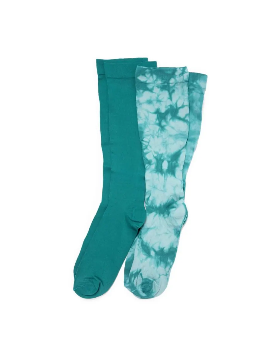 Женские компрессионные носки (2 пары в упаковке) MUK LUKS, Teal/ocean