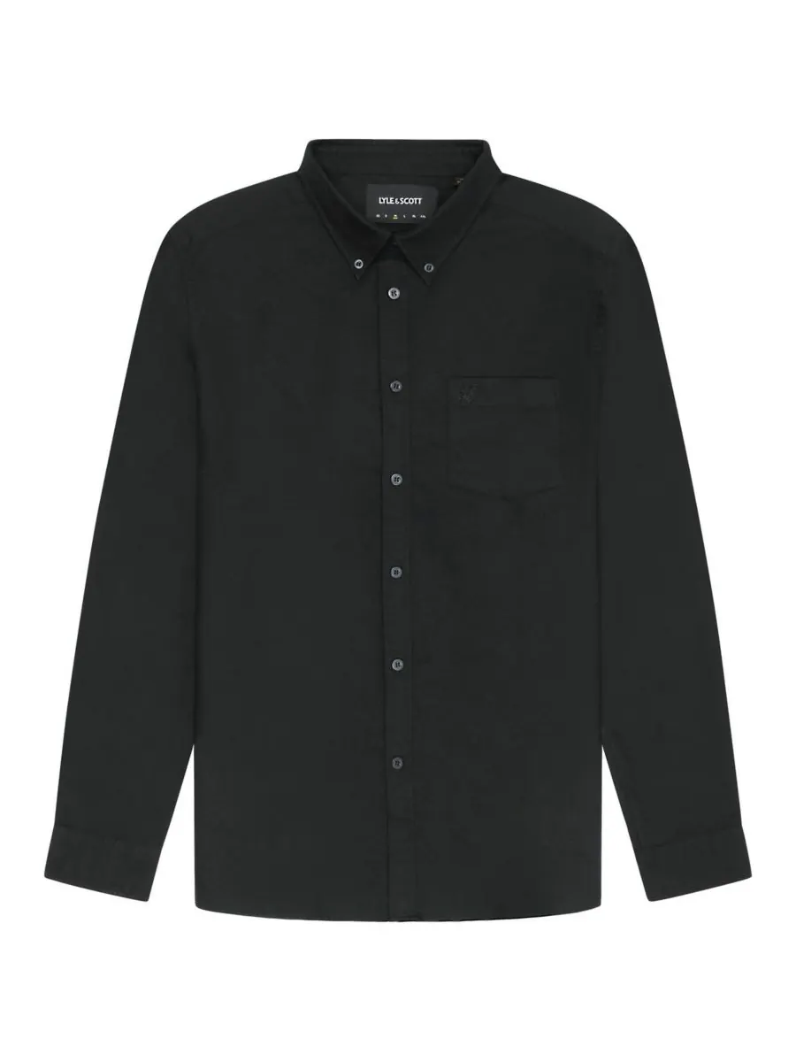 Мужская однотонная рубашка Оксфорд с изображением орла Lyle & Scott — изображение 2 из 5, черный