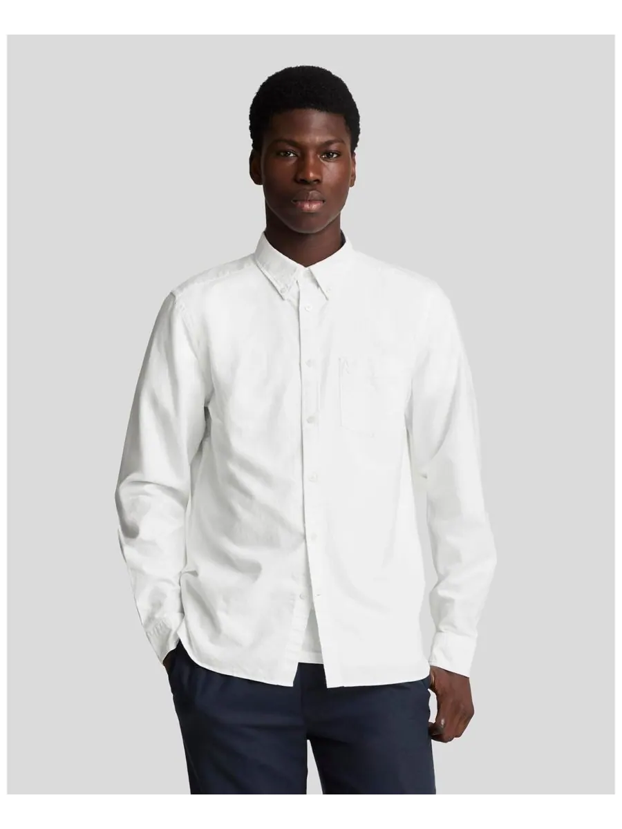 Мужская однотонная рубашка Оксфорд с изображением орла Lyle & Scott — изображение 1 из 5, белый