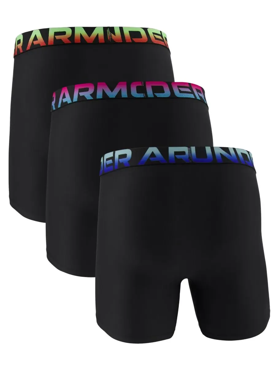 Мужские боксерские трусы Boxerjock Performance Tech Novelty, комплект из 3 штук Under Armour — изображение 4 из 5, черный