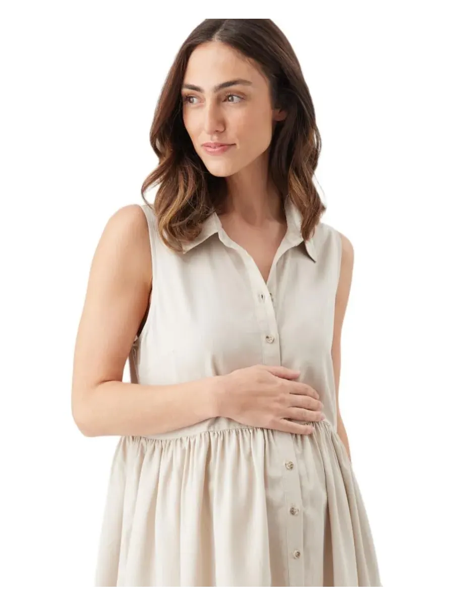 Ripe Maternity Платье для беременных Chloe из тенсела — изображение 2 из 7, бежевый