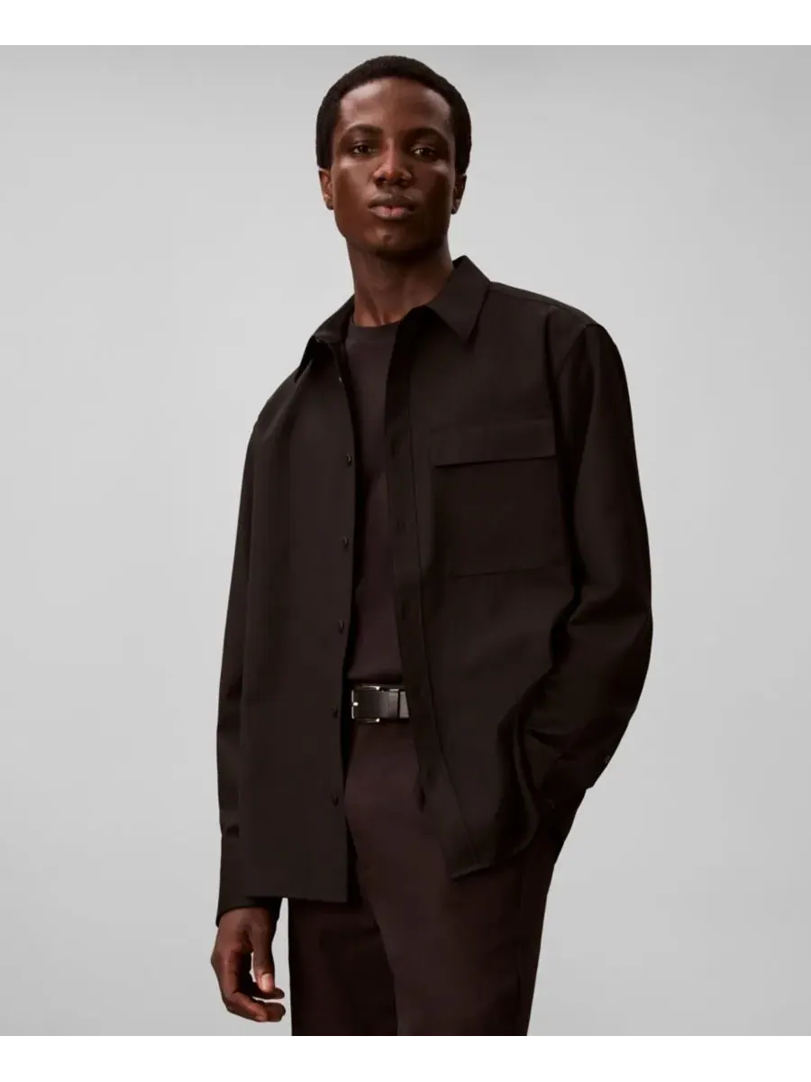 Мужская дорожная рубашка из саржи, стандартного кроя Calvin Klein