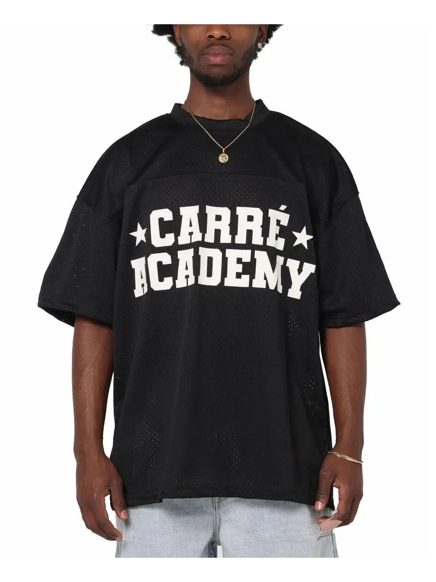 Футболка из сетки с принтом Star Academy Mesh CARRE — изображение 1 из 5, черный