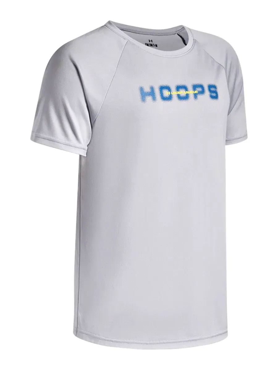 Футболка баскетбольная с коротким рукавом и реглан-рукавами Under Armour — изображение 2 из 3, серый