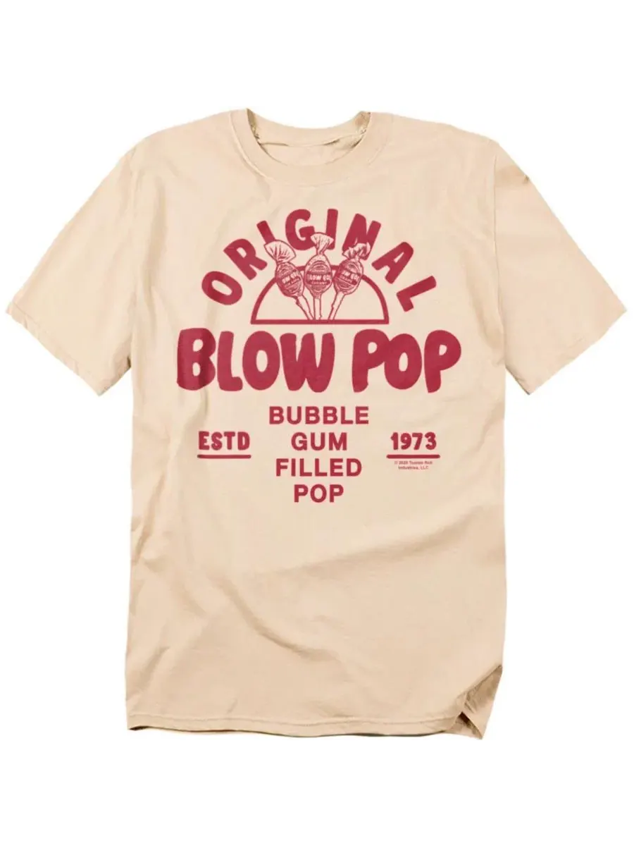 Футболка хлопковая с принтом Original Blow Pop Tootsie Roll — бежевый