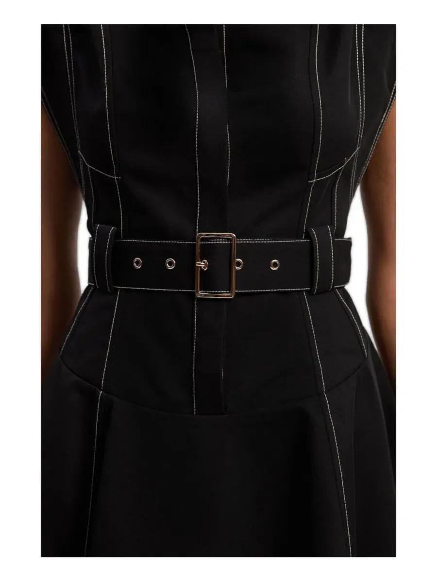 Платье мини с высоким воротником Karen Millen — изображение 2 из 5, черный