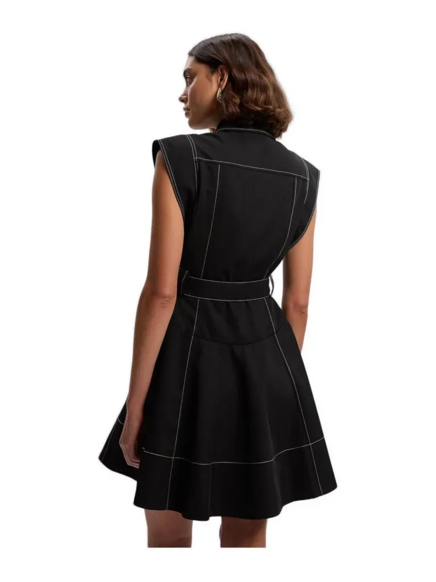 Платье мини с высоким воротником Karen Millen — изображение 3 из 5, черный