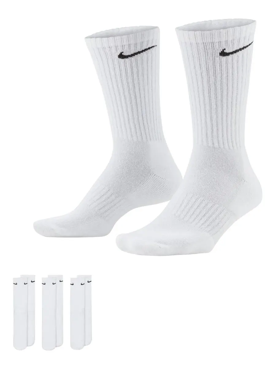 Мужские повседневные носки средней высоты, комплект из 3 пар Nike — изображение 1 из 5, белый/черный