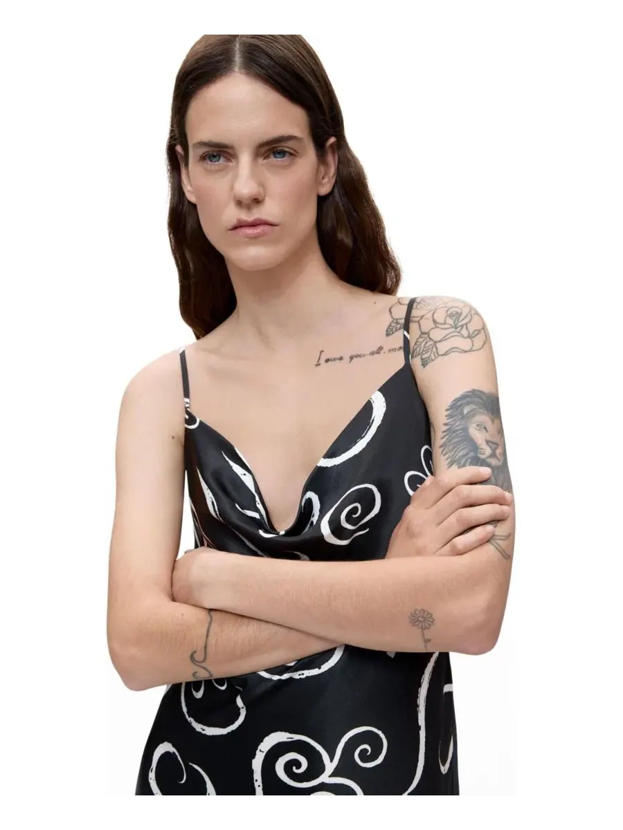 Платье без рукавов с V-образным вырезом Desigual — изображение 3 из 5, черный