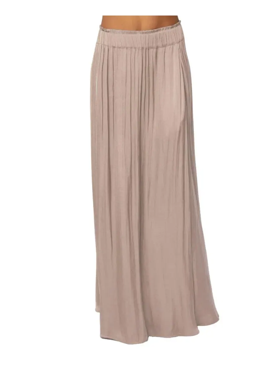 Юбка макси из атласа с плиссировкой River Satin JLUXLABEL — изображение 1 из 10, бежевый