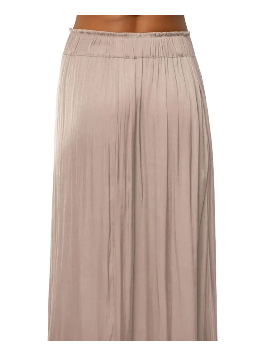 Юбка макси из атласа с плиссировкой River Satin JLUXLABEL — изображение 10 из 10, бежевый