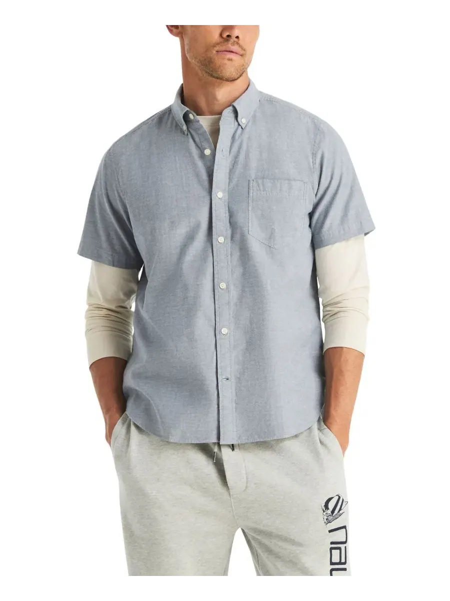 Мужская рубашка с коротким рукавом Oxford, классический крой Nautica, Workshirt — изображение 1 из 5