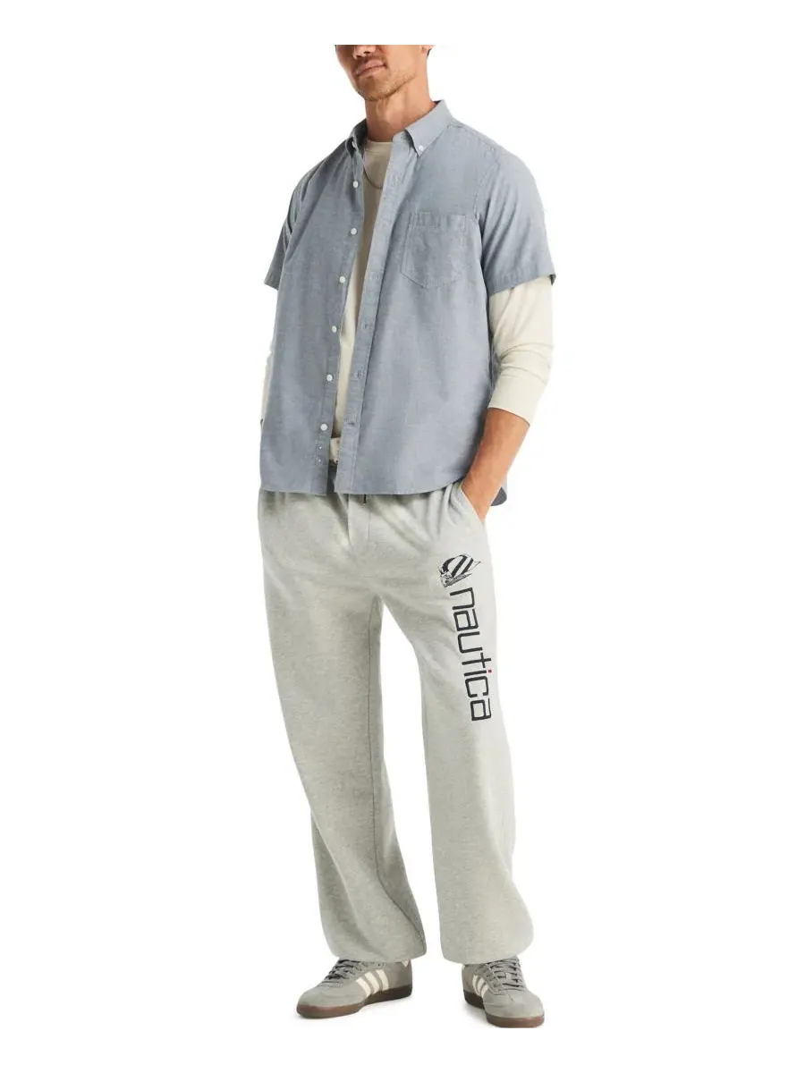 Мужская рубашка с коротким рукавом Oxford, классический крой Nautica, Workshirt — изображение 2 из 5