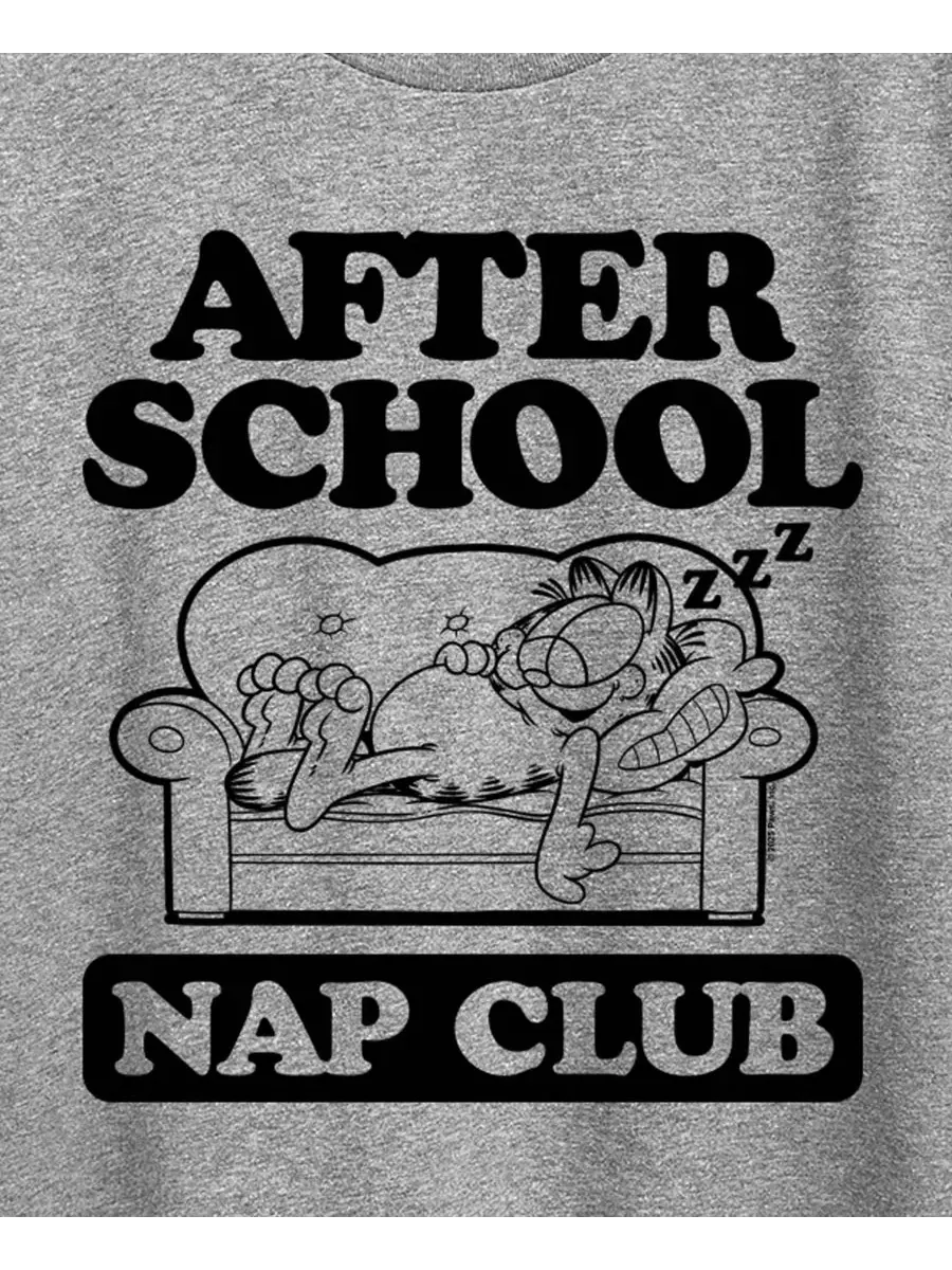 Футболка с графическим принтом The Garfield After School Nap Club Hybrid Apparel — изображение 3 из 3, серый