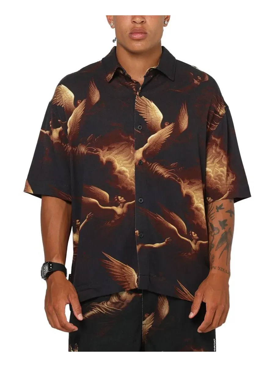 Рубашка-поло с принтом Rapture Button Up Shirt SAINT MORTA — изображение 1 из 6, черный