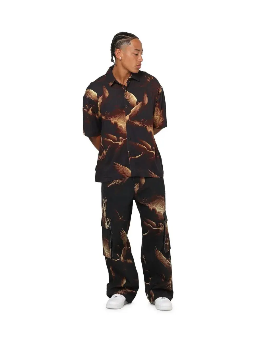 Рубашка-поло с принтом Rapture Button Up Shirt SAINT MORTA — изображение 2 из 6, черный
