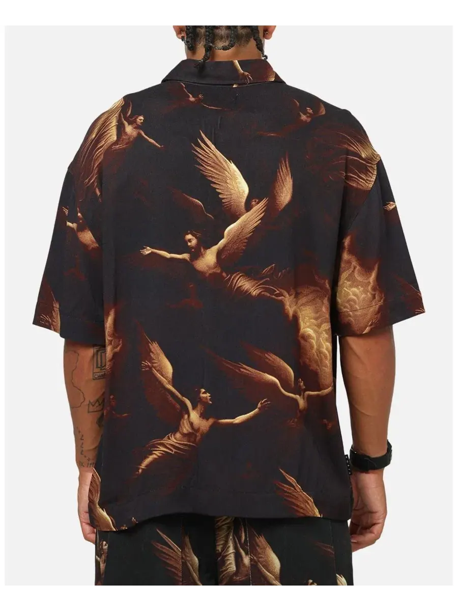 Рубашка-поло с принтом Rapture Button Up Shirt SAINT MORTA — изображение 3 из 6, черный