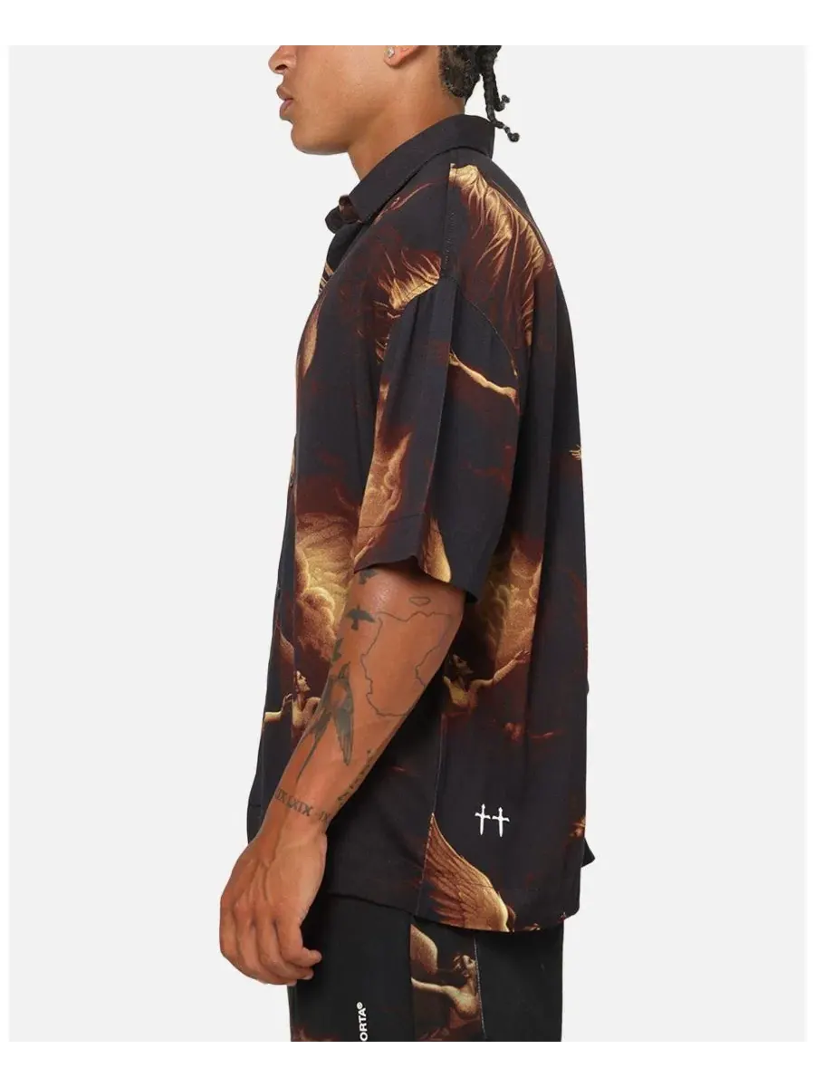 Рубашка-поло с принтом Rapture Button Up Shirt SAINT MORTA — изображение 5 из 6, черный