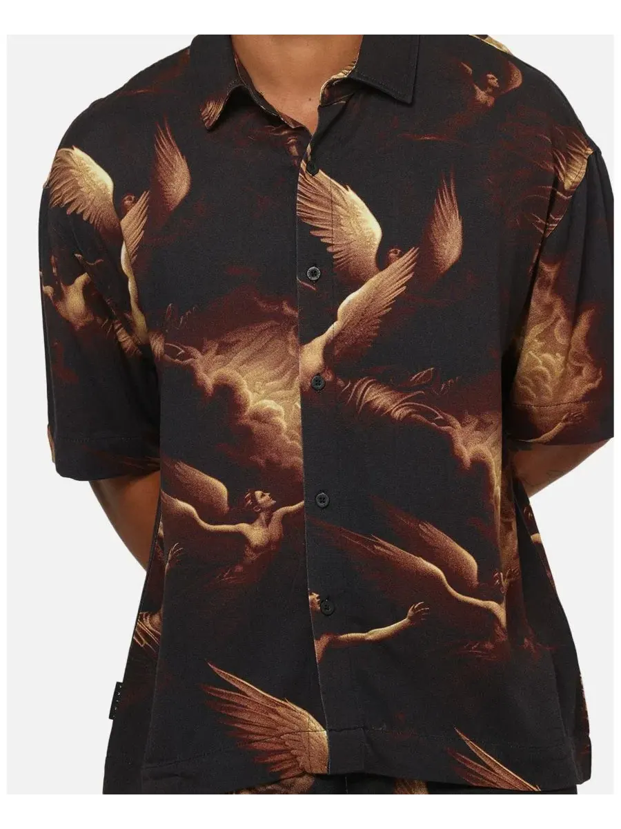 Рубашка-поло с принтом Rapture Button Up Shirt SAINT MORTA — изображение 6 из 6, черный