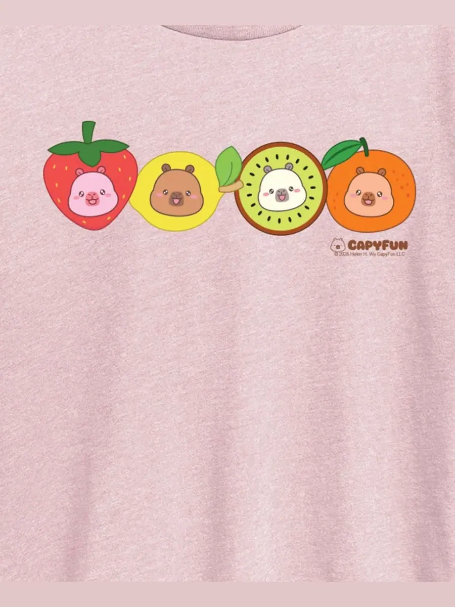 Футболка с принтом CapyFun Fruits Hybrid Apparel — изображение 3 из 3, розовый