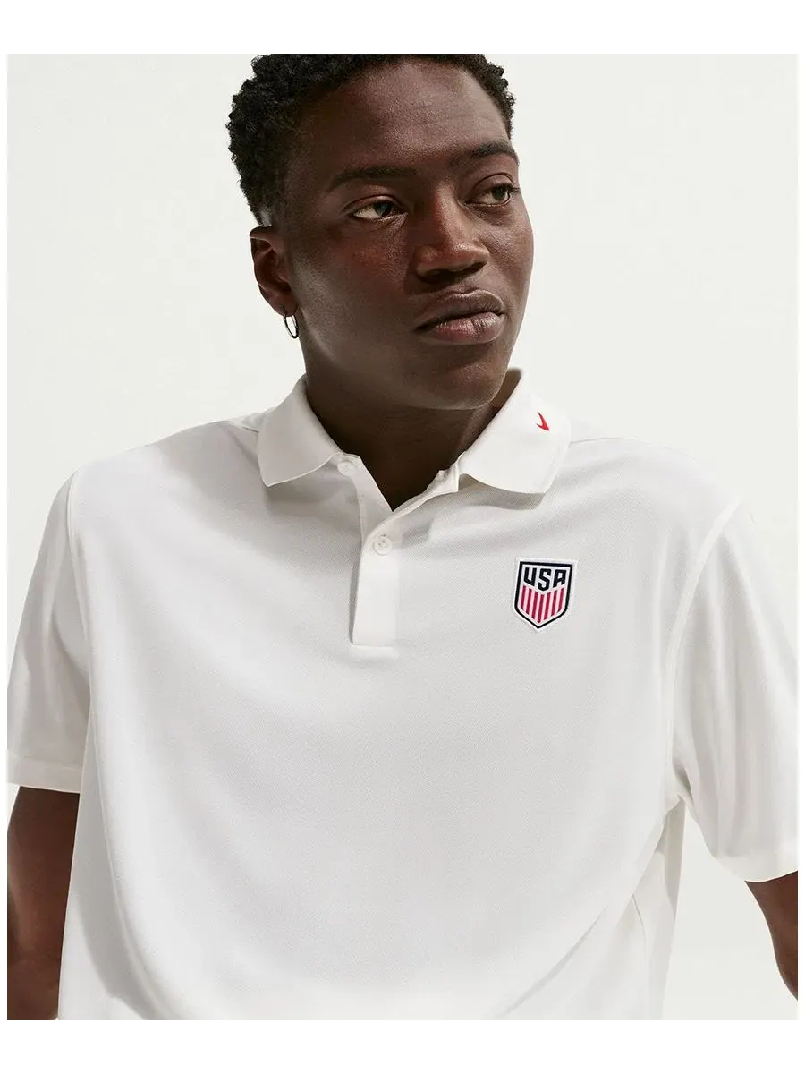 Футболка-поло Dri-FIT сборной США по футболу Nike — изображение 4 из 5, белый