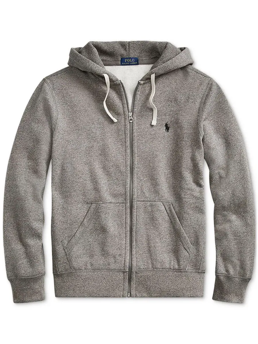 Худи из хлопкового флиса Cotton Fleece Hoodie Collection Polo Ralph Lauren — изображение 9 из 9, серый