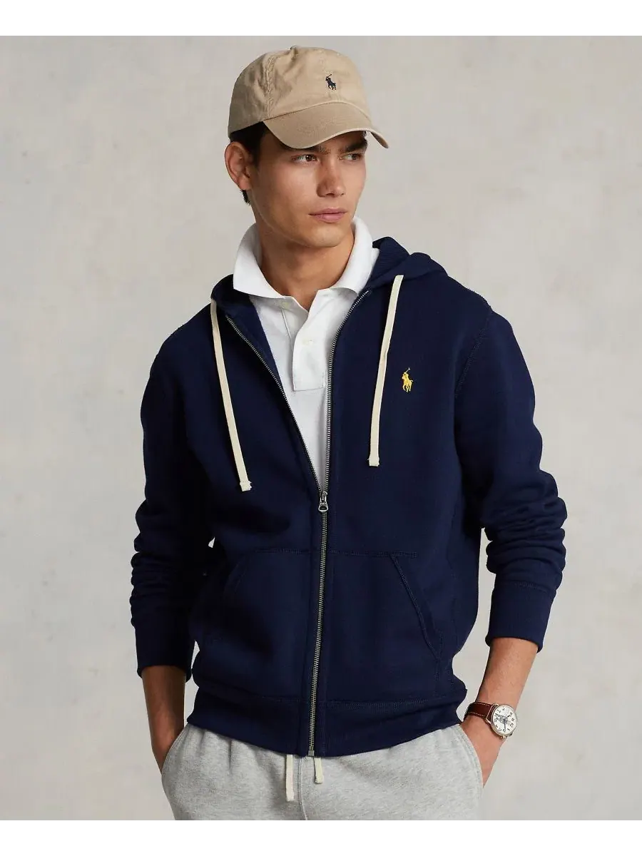 Худи из хлопкового флиса Polo Ralph Lauren — изображение 1 из 10, темно-синий