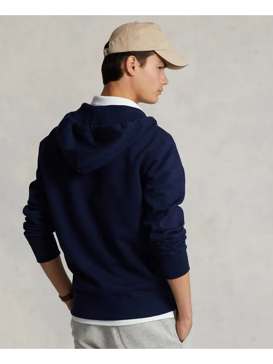 Худи из хлопкового флиса Polo Ralph Lauren — изображение 2 из 10, темно-синий