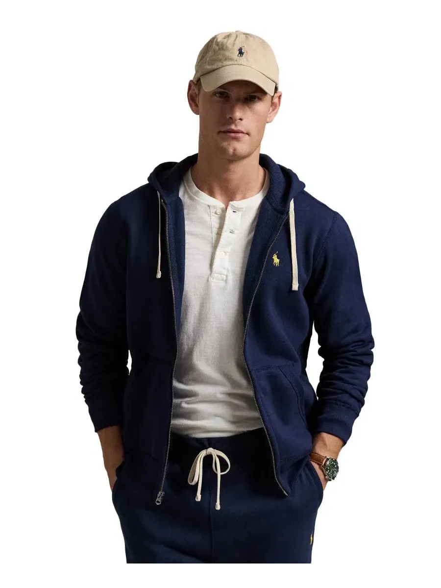 Худи из хлопкового флиса Polo Ralph Lauren — изображение 3 из 10, темно-синий
