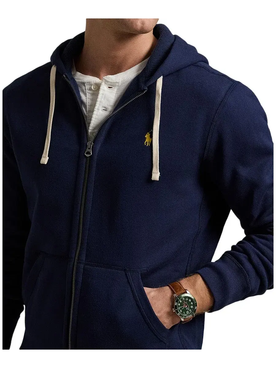 Худи из хлопкового флиса Polo Ralph Lauren — изображение 4 из 10, темно-синий