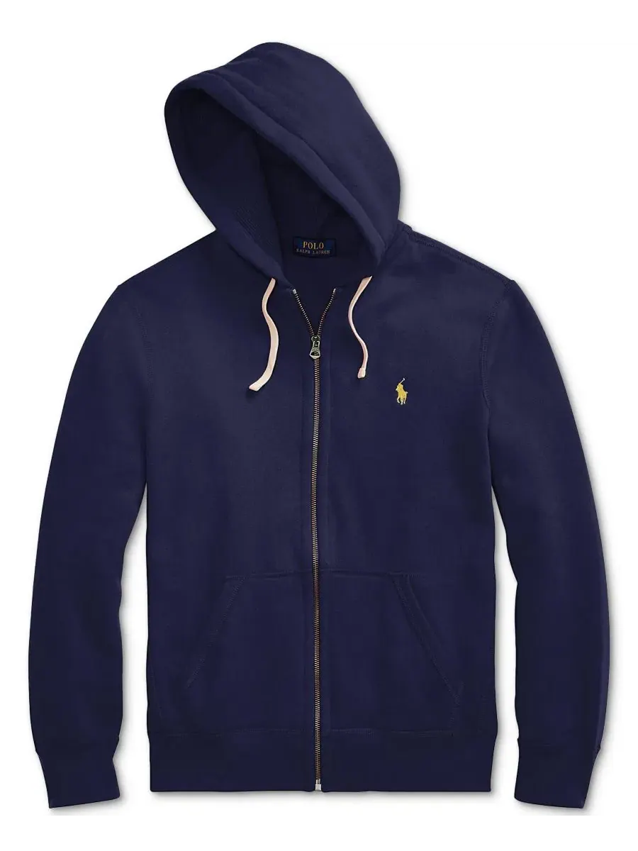 Худи из хлопкового флиса Polo Ralph Lauren — изображение 7 из 10, темно-синий