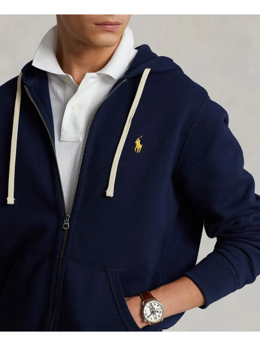 Худи из хлопкового флиса Polo Ralph Lauren — изображение 8 из 10, темно-синий