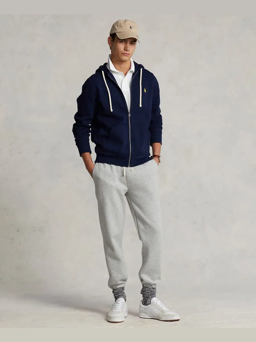 Худи из хлопкового флиса Polo Ralph Lauren — изображение 9 из 10, темно-синий