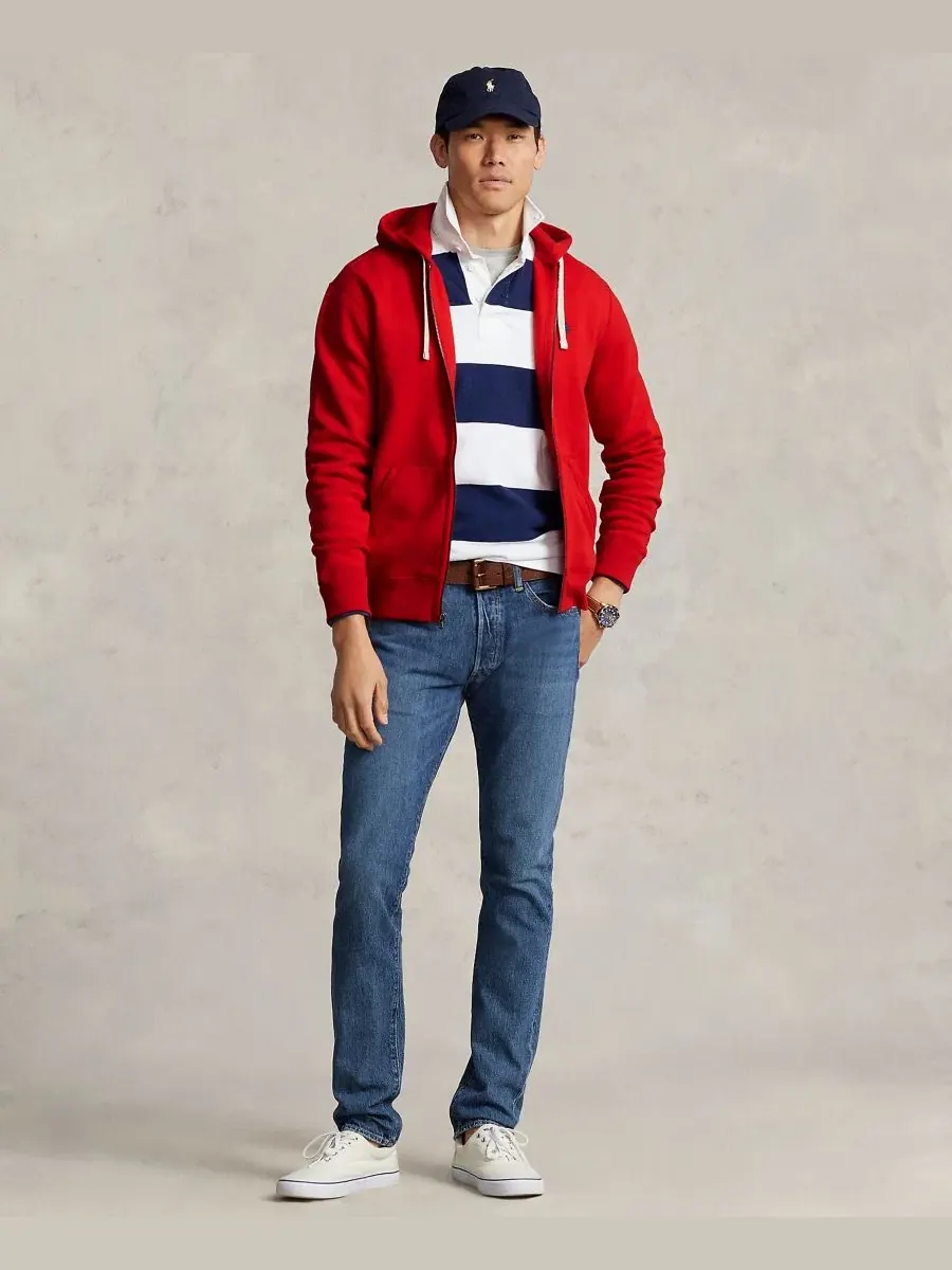 Худи из хлопкового флиса, коллекция для мужчин и детей Polo Ralph Lauren — изображение 4 из 5, красный