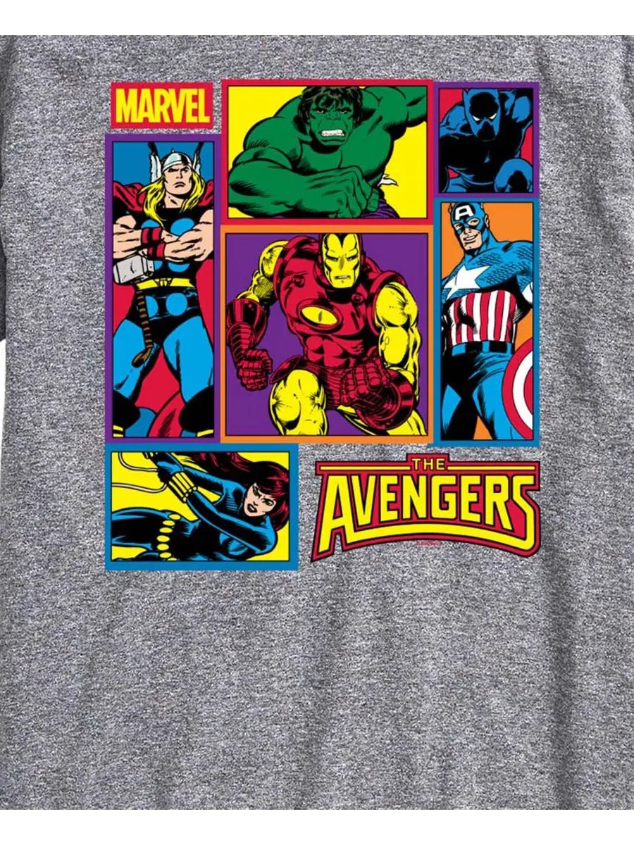Мужская футболка с коротким рукавом и графическим принтом Marvel Avengers Grid Airwaves — изображение 3 из 3, приглушенный