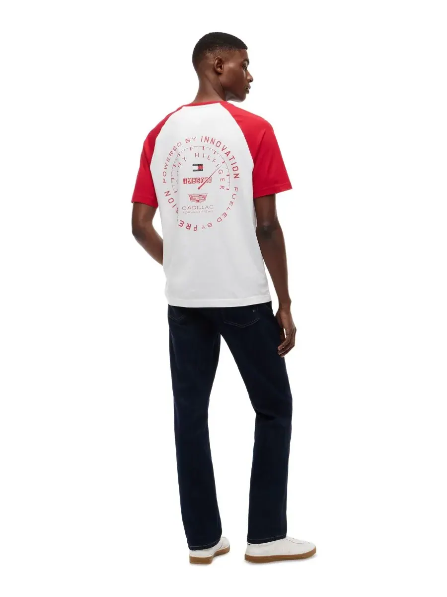 Мужская футболка-реглан Cadillac F1 Varsity Tommy Hilfiger — изображение 5 из 5, белый/красный