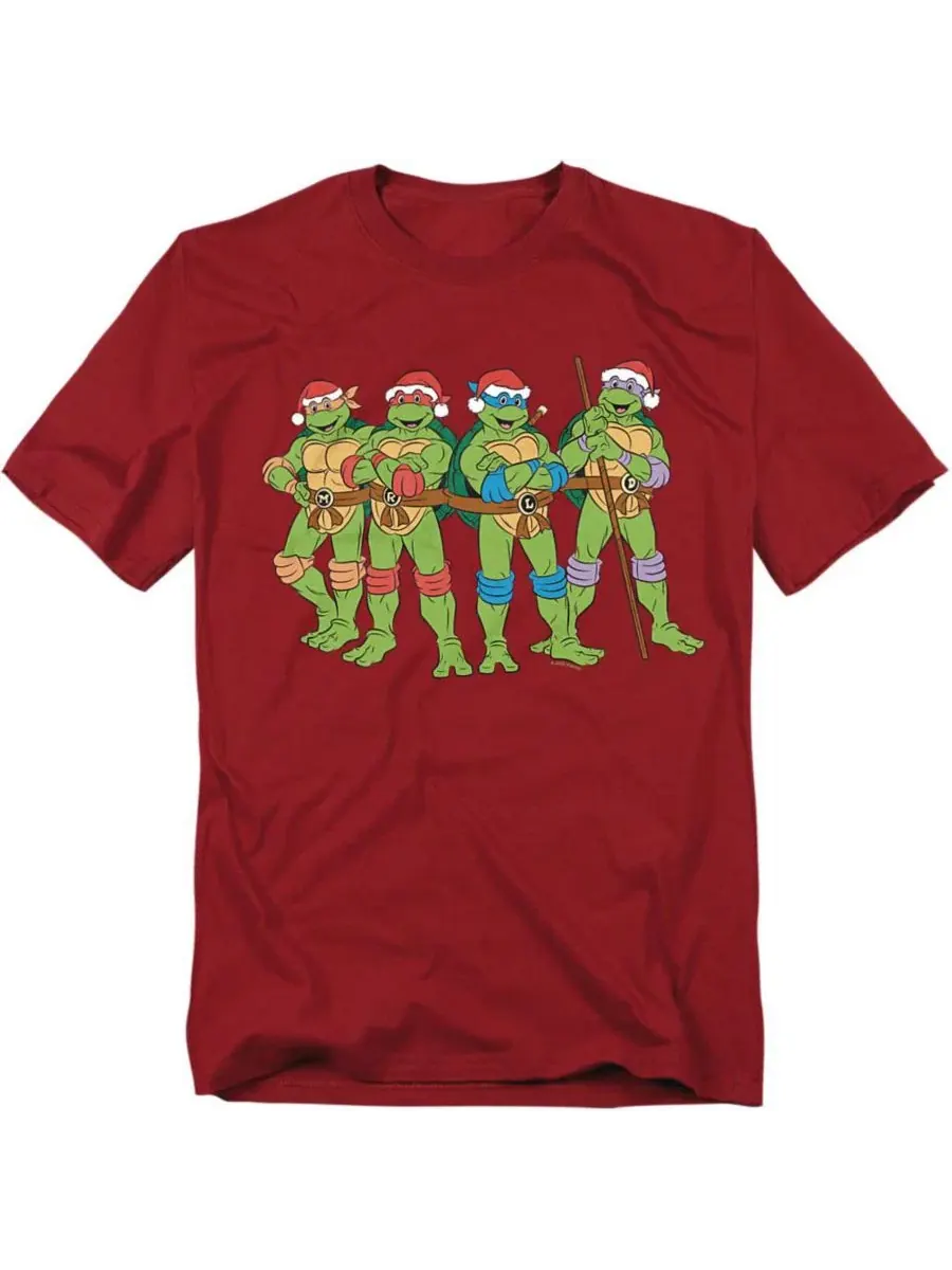 Мужская футболка "В рождественском духе" Teenage Mutant Ninja Turtles — изображение 1 из 3, красный