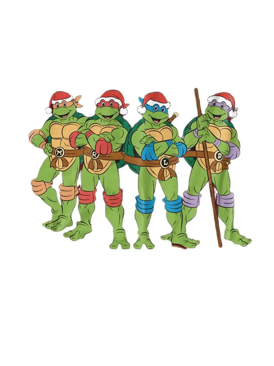 Мужская футболка "В рождественском духе" Teenage Mutant Ninja Turtles — изображение 2 из 3, красный