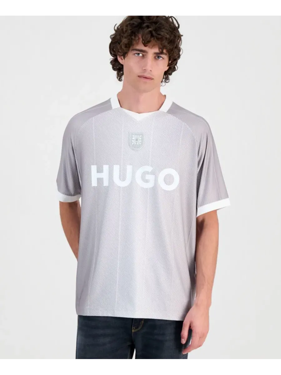 Мужская футбольная футболка Dwild Hugo Boss — изображение 1 из 4, светлый/зеленый