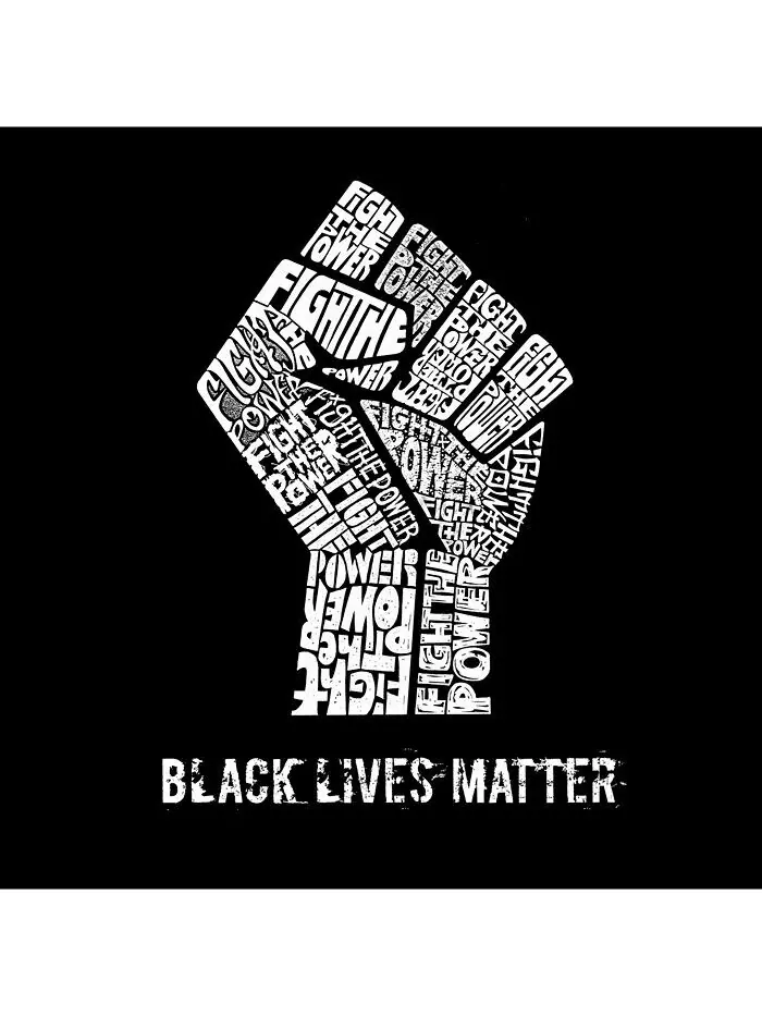 Мужская черная футболка с надписью Lives Matter Word Art LA Pop Art — изображение 2 из 2, черный