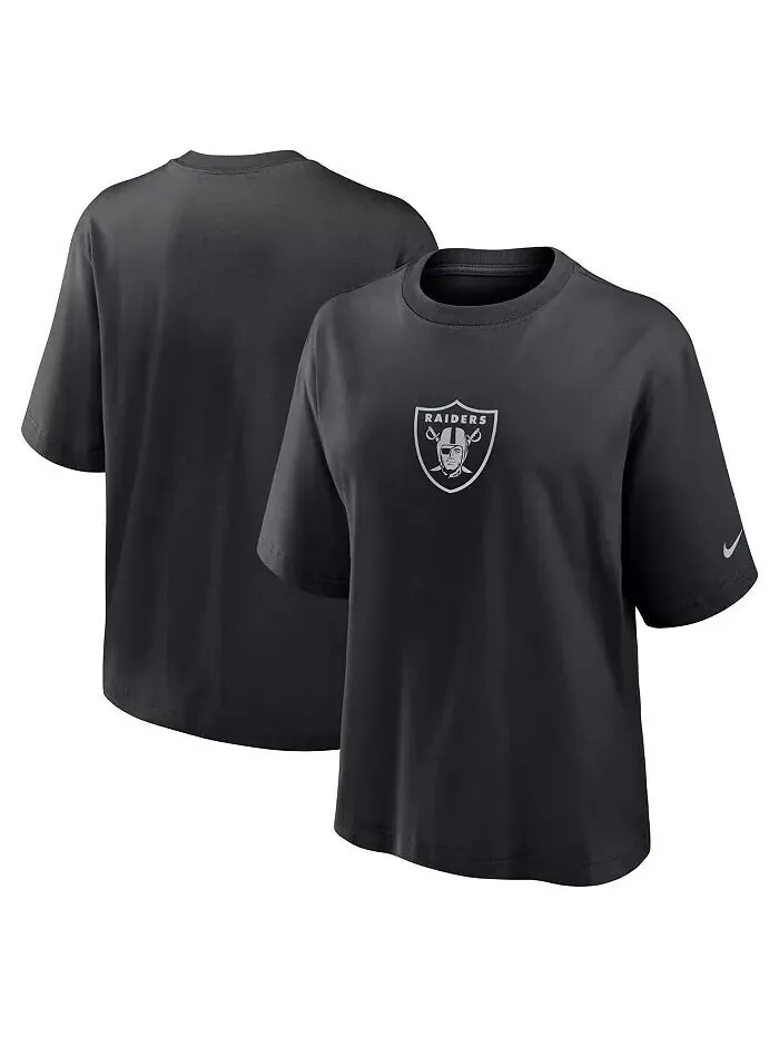 Женская черная футболка свободного кроя Las Vegas Raiders Nike — изображение 1 из 3, черный