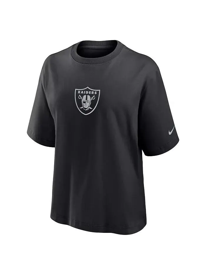 Женская черная футболка свободного кроя Las Vegas Raiders Nike — изображение 3 из 3, черный
